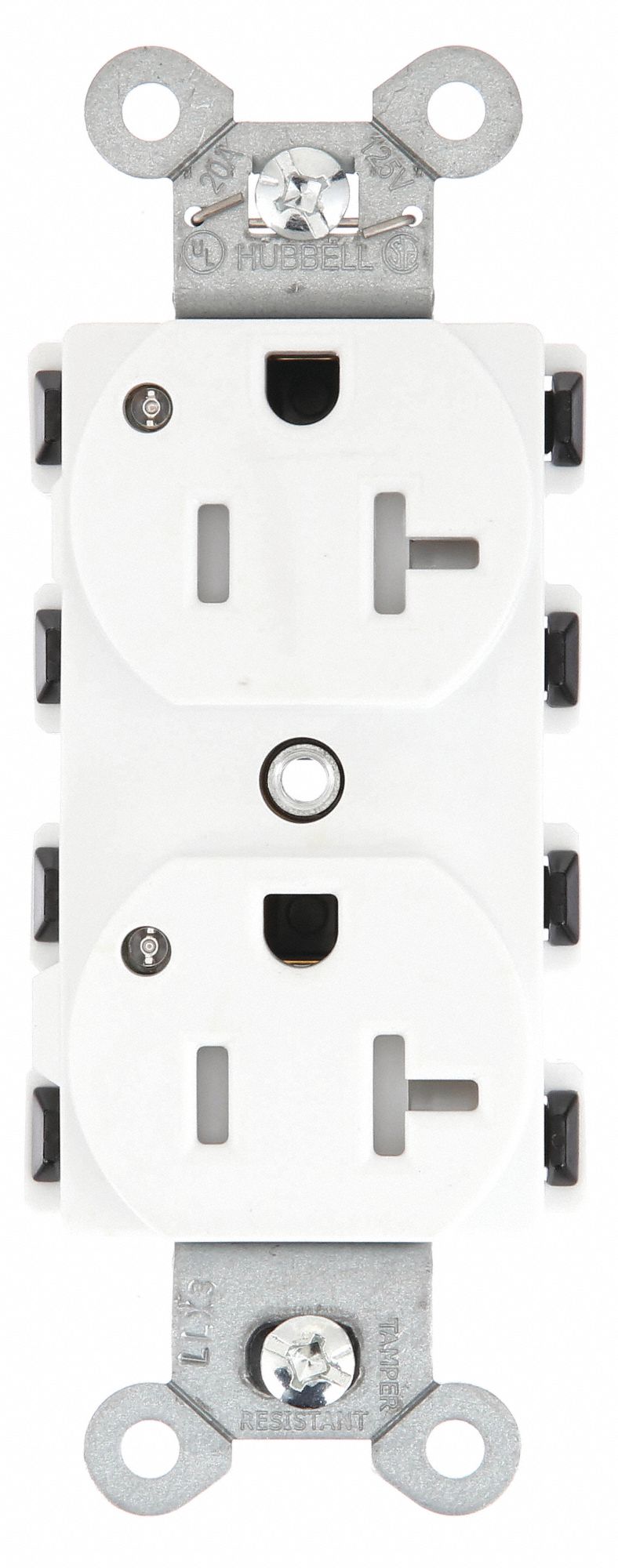 Receptacle, White, 3 Wires, 2 Poles