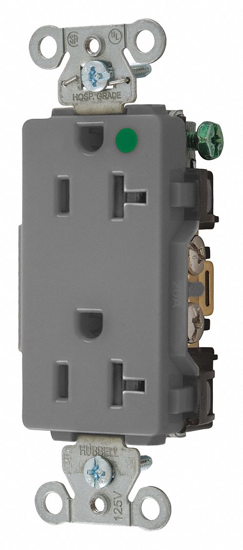 HUBBELL-PRO HOSP,DECO,20A/125V,GR