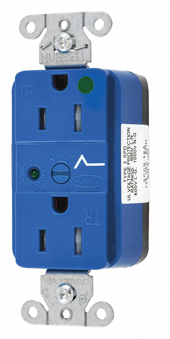 RECEPTACLE,BLUE,15 A,2P3W,BACK