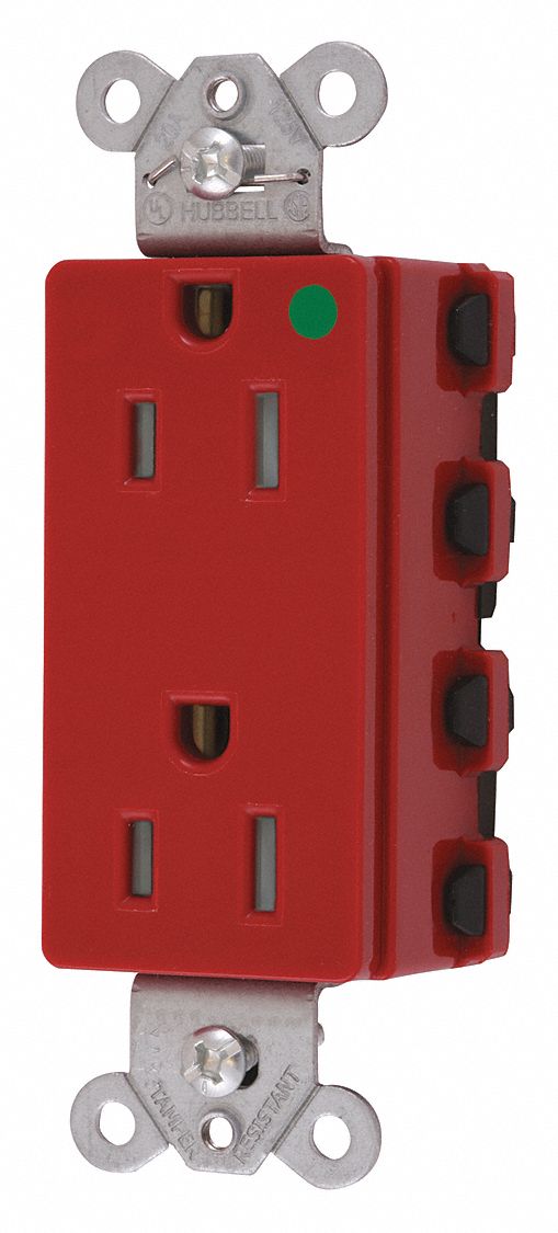 RECEPTACLE,RED,15 A,2P3W,BACK