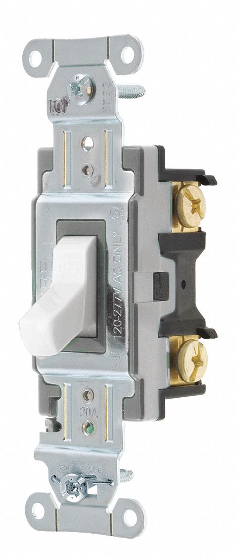 WALL SWITCH,WHITE,20 A,TOGGLE