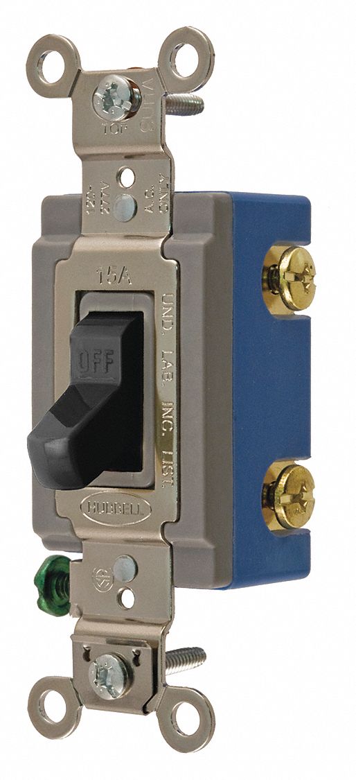 HUBBELL WIRING DEVICE-KELLEMS Wall Switch, 1-Pole, Maintained, Toggle ...