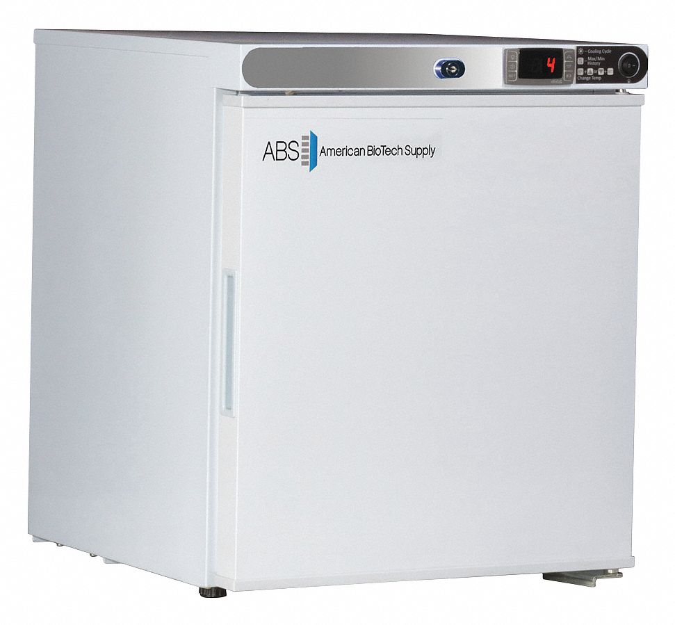 Lab Refrigerator: 1 cu ft, Tabletop, 1°C to 10°C, 19 1/4 in Overall Dp, Temp
