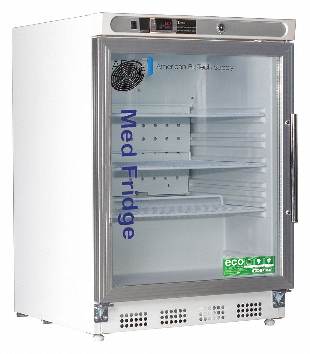Refrigerator: 4.6 cu ft, Undercounter, 2°C to 7°C, 25 1/2 in Overall Dp