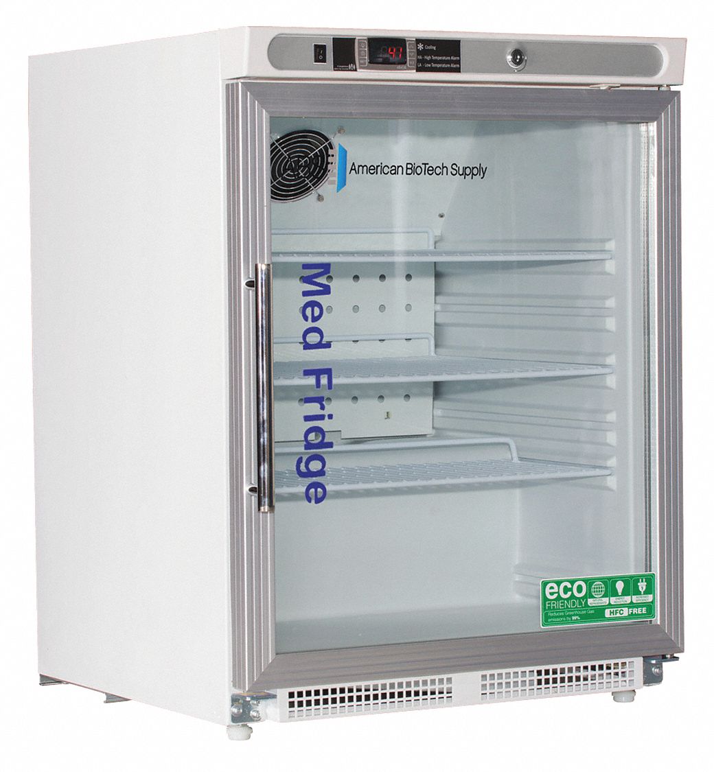 Refrigerator: 4.6 cu ft, Undercounter, 2°C to 7°C, 25 1/2 in Overall Dp
