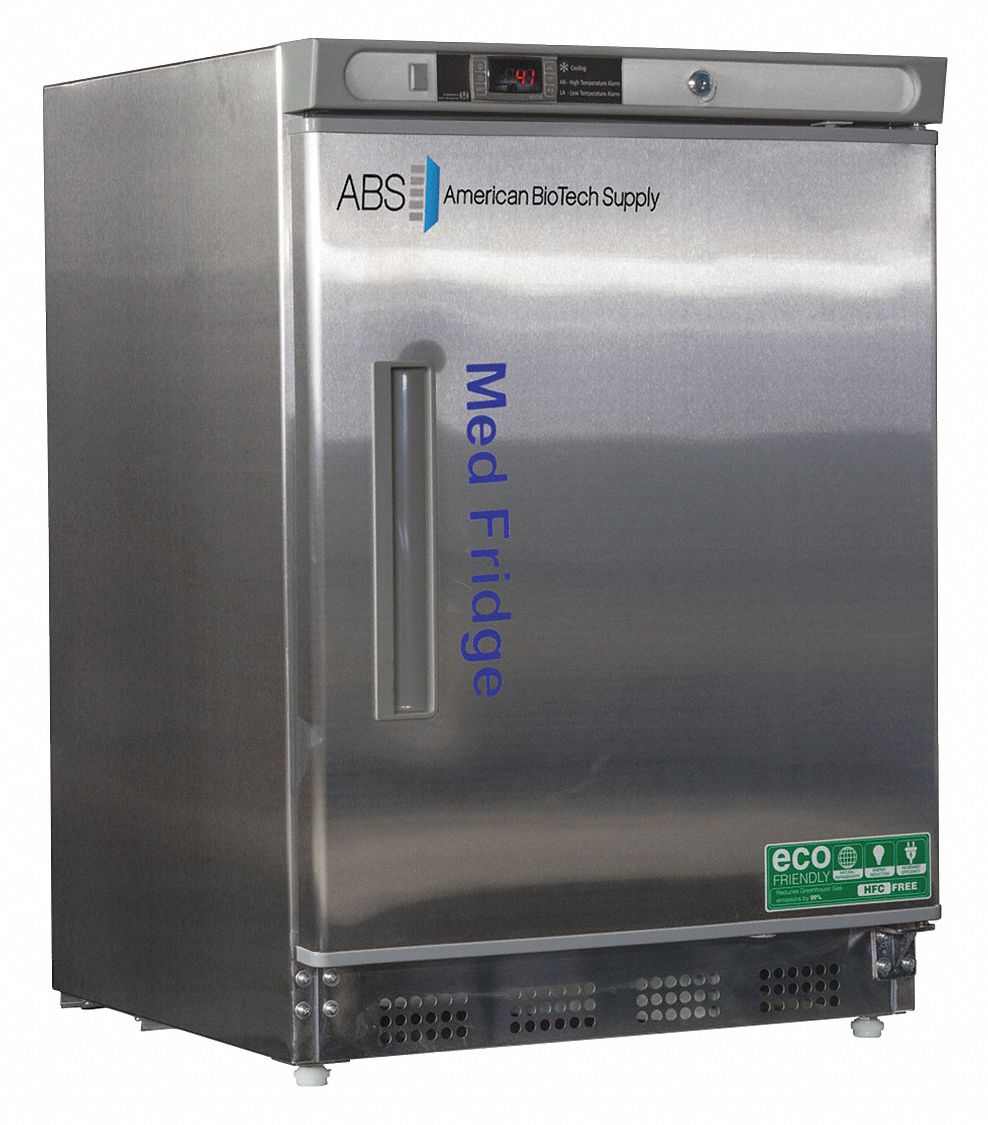 Refrigerator: 4.6 cu ft, Undercounter, 2°C to 7°C, 24 1/2 in Overall Dp