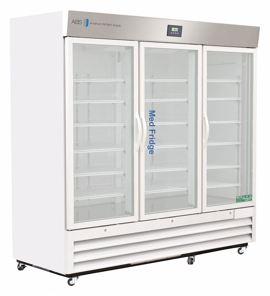 Refrigerator: 72 cu ft, Upright, 2°C to 7°C, 34 in Overall Dp, Swing Glass