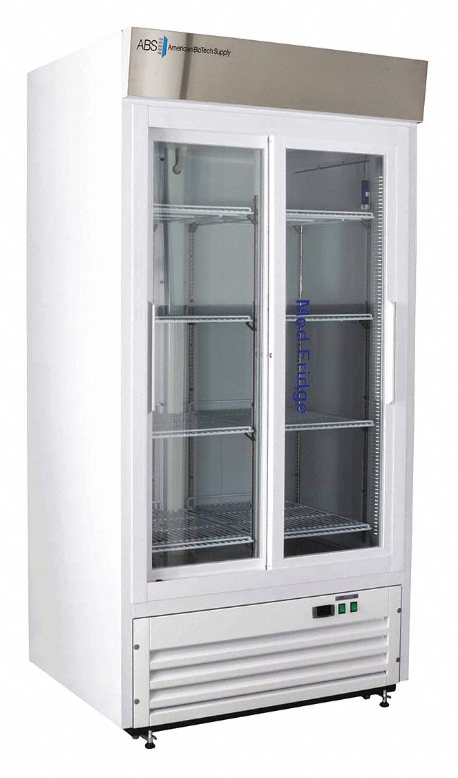 Refrigerator: 33 cu ft, Upright, 2°C to 7°C, 33 1/4 in Overall Dp, 2 Doors