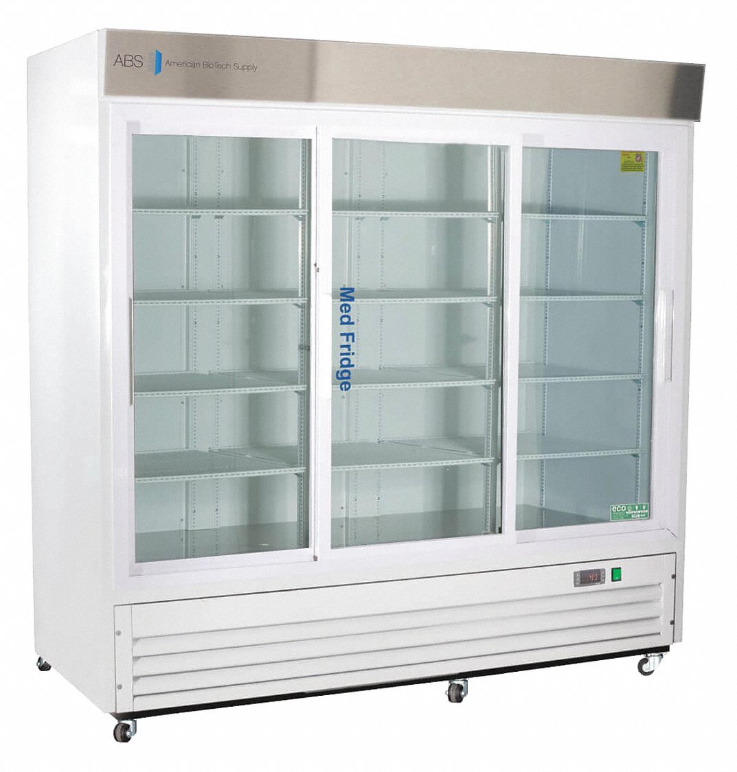 Refrigerator: 69 cu ft, Upright, 2°C to 7°C, 33 1/4 in Overall Dp, 3 Doors