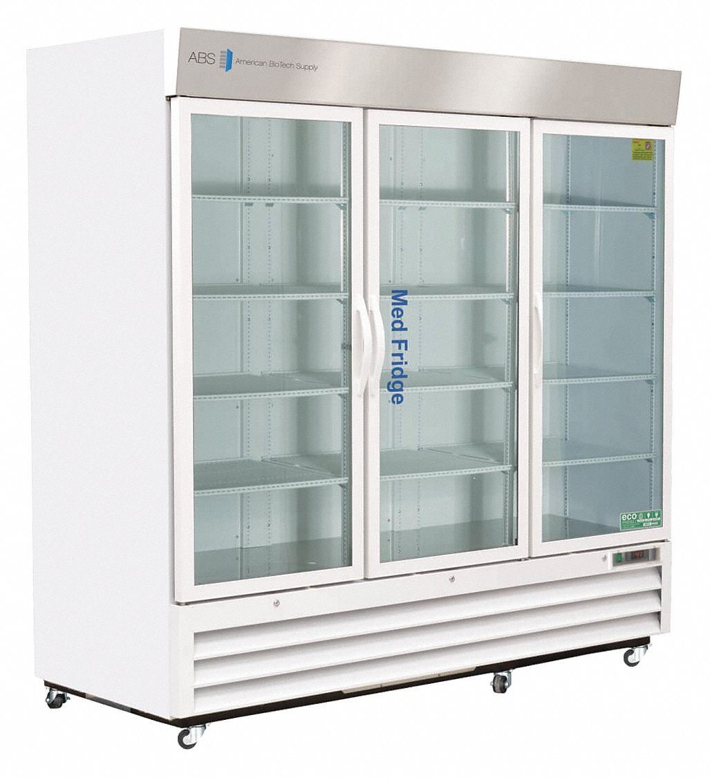 Refrigerator: 72 cu ft, Upright, 2°C to 7°C, 34 in Overall Dp, Swing Glass