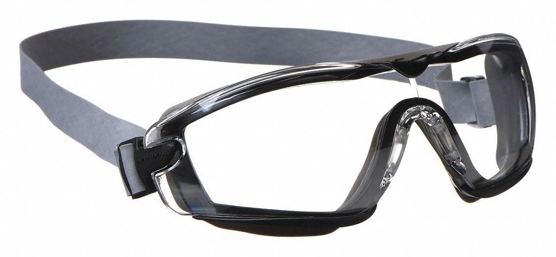 Safety Goggles: Clear Lens Color, Anti-Fog/Platinum/Scratch-Resistant, Dielectric