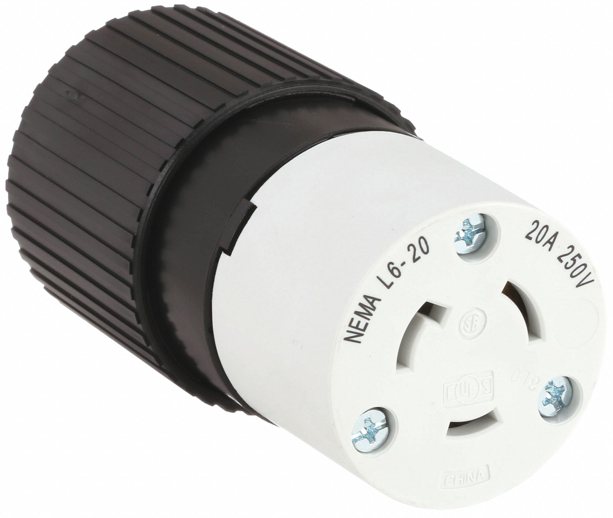 CONNECT VERROU, NR/BLNC, 250 VCA, 20A