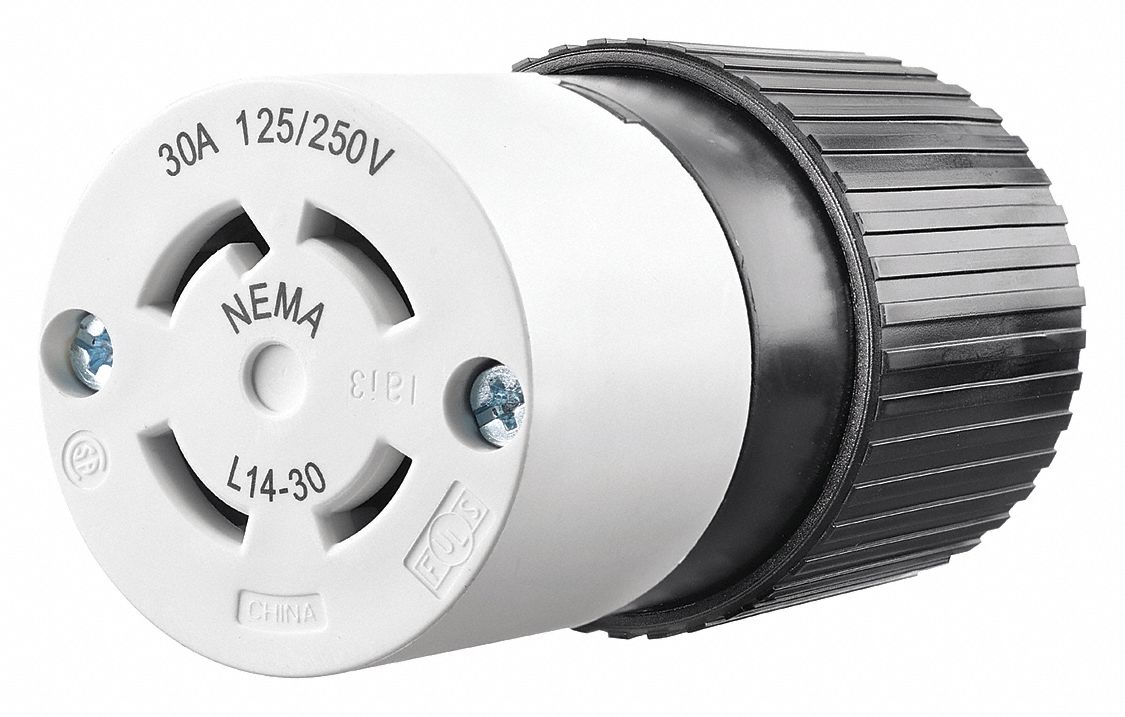 BRYANT 30 Amp Industrial Grade Locking Connector, L1430R NEMA