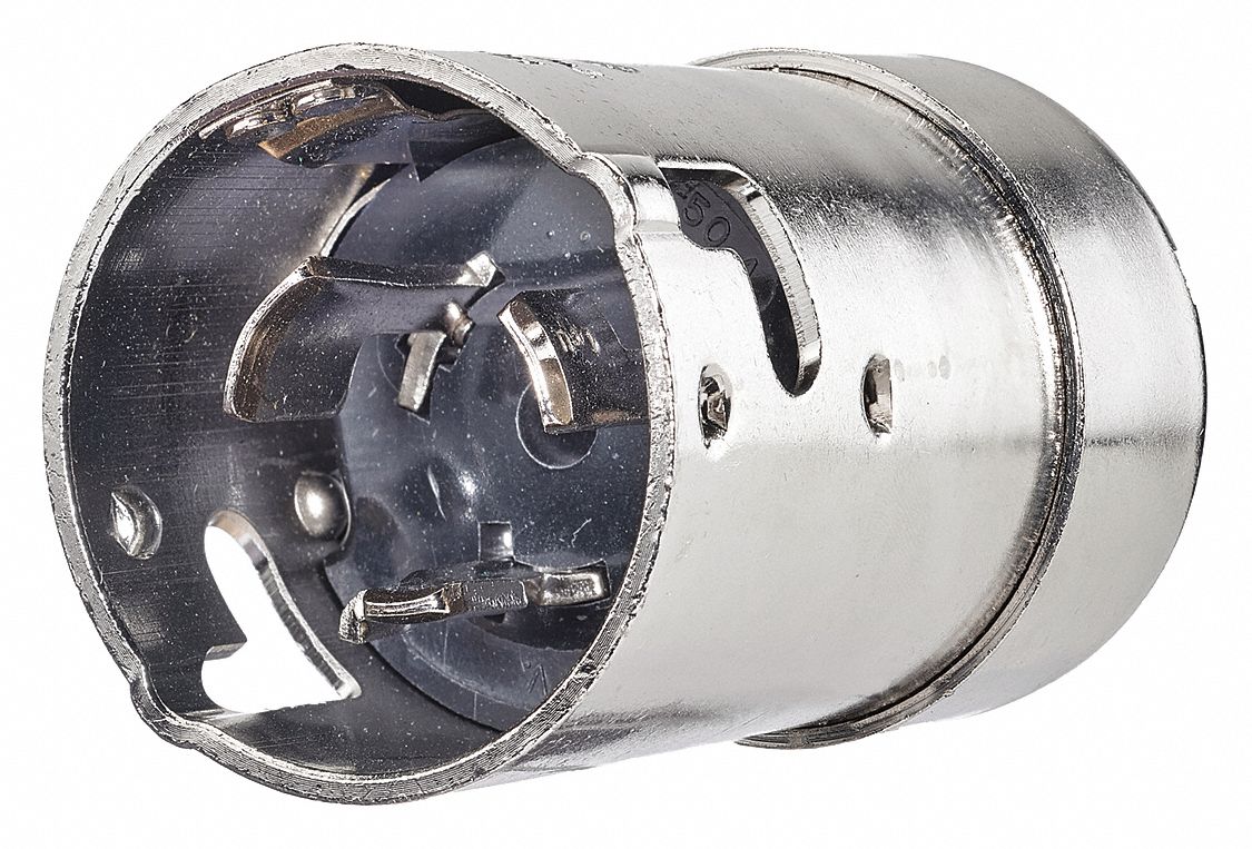 Locking Plug: 20 A, 125V AC, 2 Poles, Non-NEMA, Shrouded