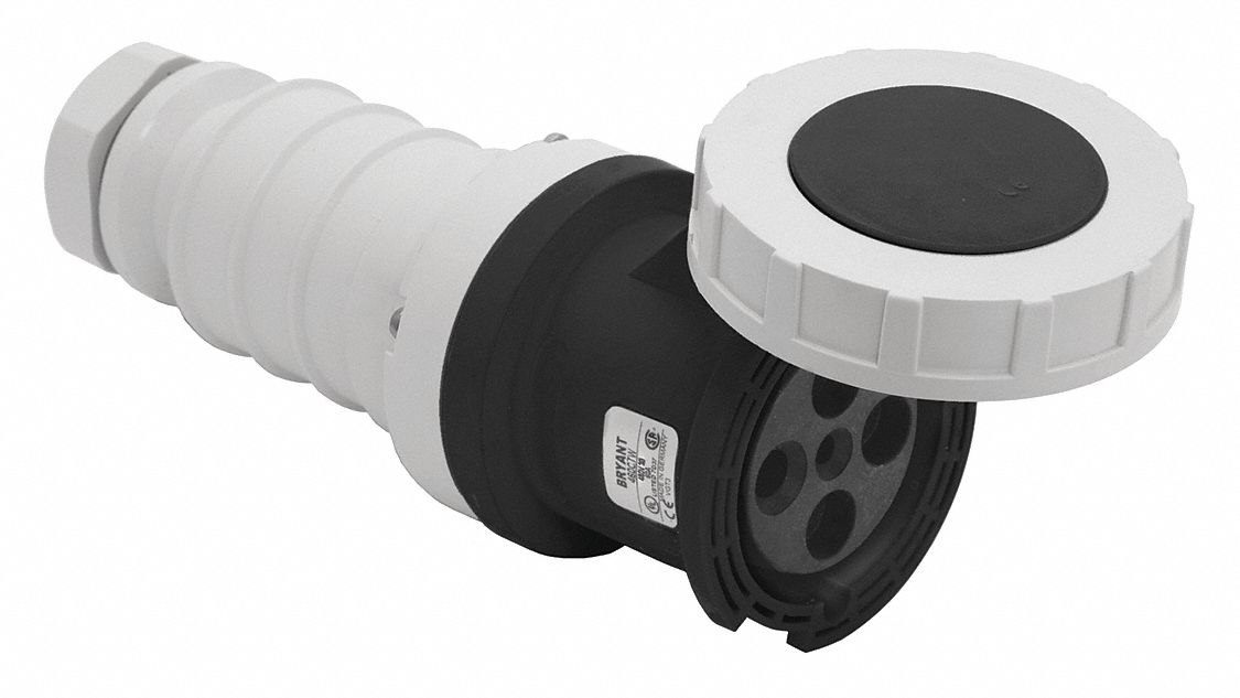 Watertight Pin and Sleeve Connector: 60 A, 600V AC, 15 hp Horsepower Rating, IEC Grounding