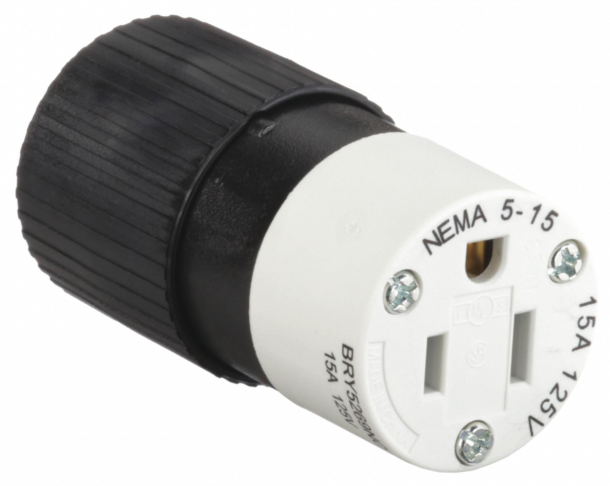 515R, 15 A, Straight Blade Connector 49YY22BRY5269NC Grainger