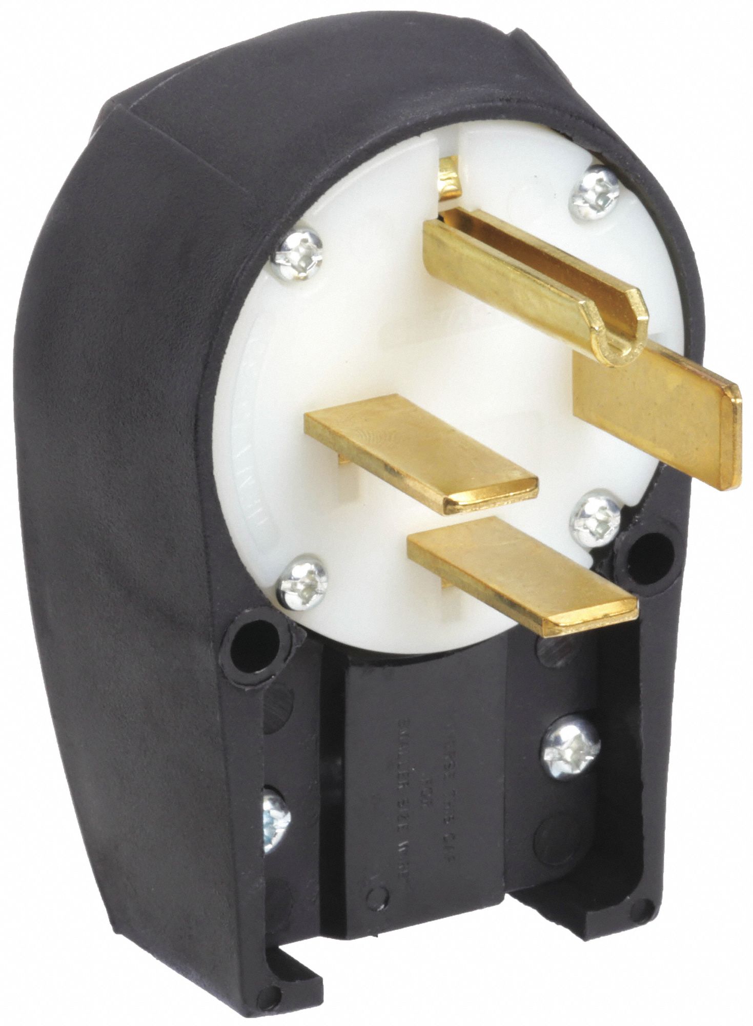 STRAIGHT BLADE PLUG,BLK/WHT,250V AC