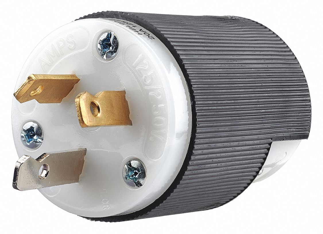 STRAIGHT BLADE PLUG,BLACK/WHITE,2.0 HP