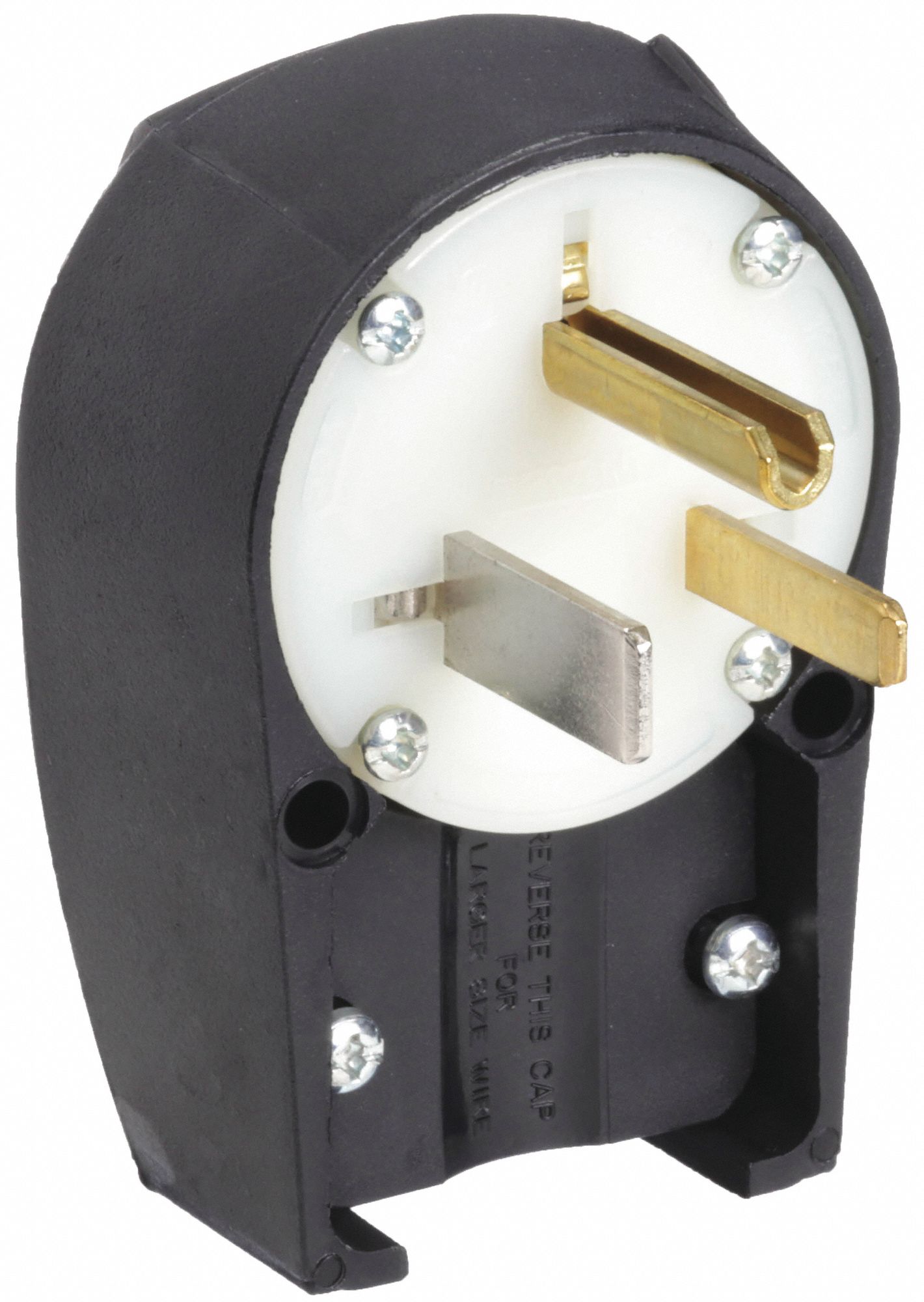 ANGLE STRAIGHT BLADE PLUG,BLK/WHT,2.0 HP