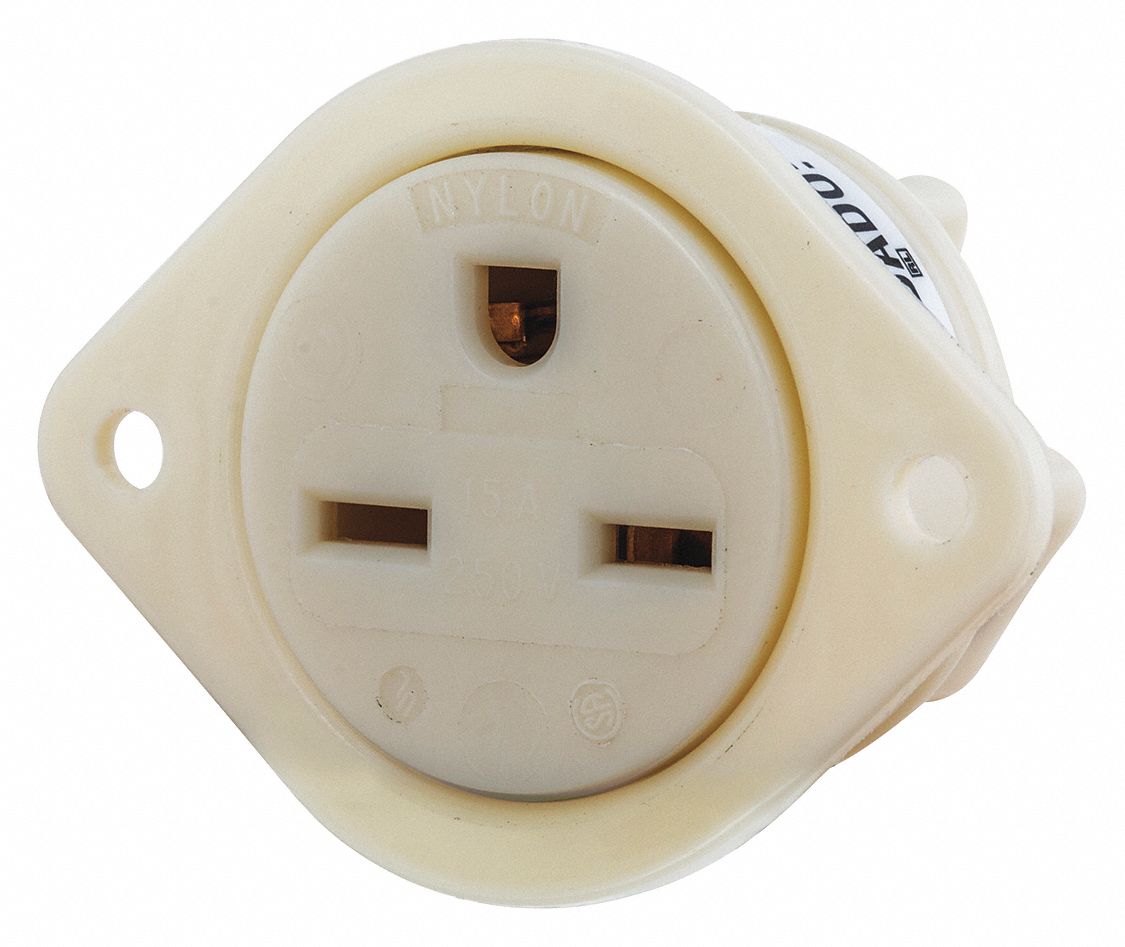 RECEPT BRIDE, BLNC, 15 A, NYLON, 1,5 HP