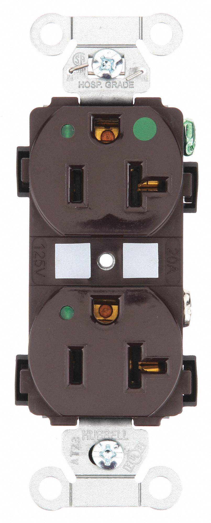 Receptacle, Brown, 1.0 HP, Mounting Flush
