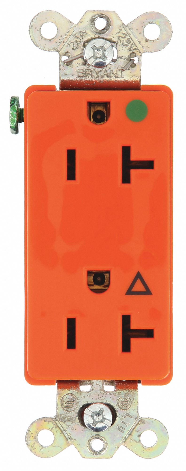 Receptacle: Decorator Duplex, 5-20R, 20 A, 125V AC, Orange, 2 Pole / 3 Wire Poles & Wires