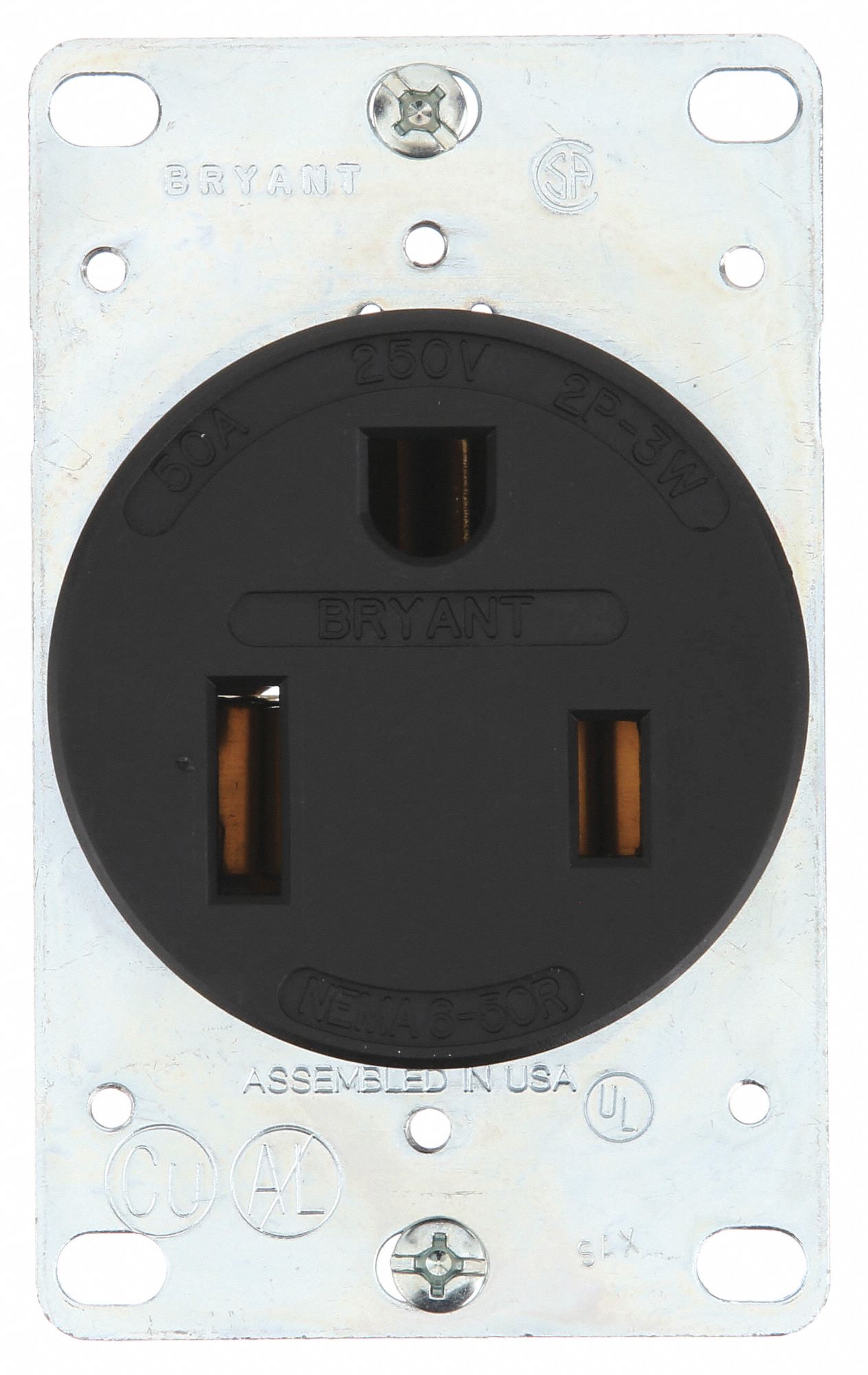 50,  Industrial,  Receptacle,  Black,  No Tamper Resistant