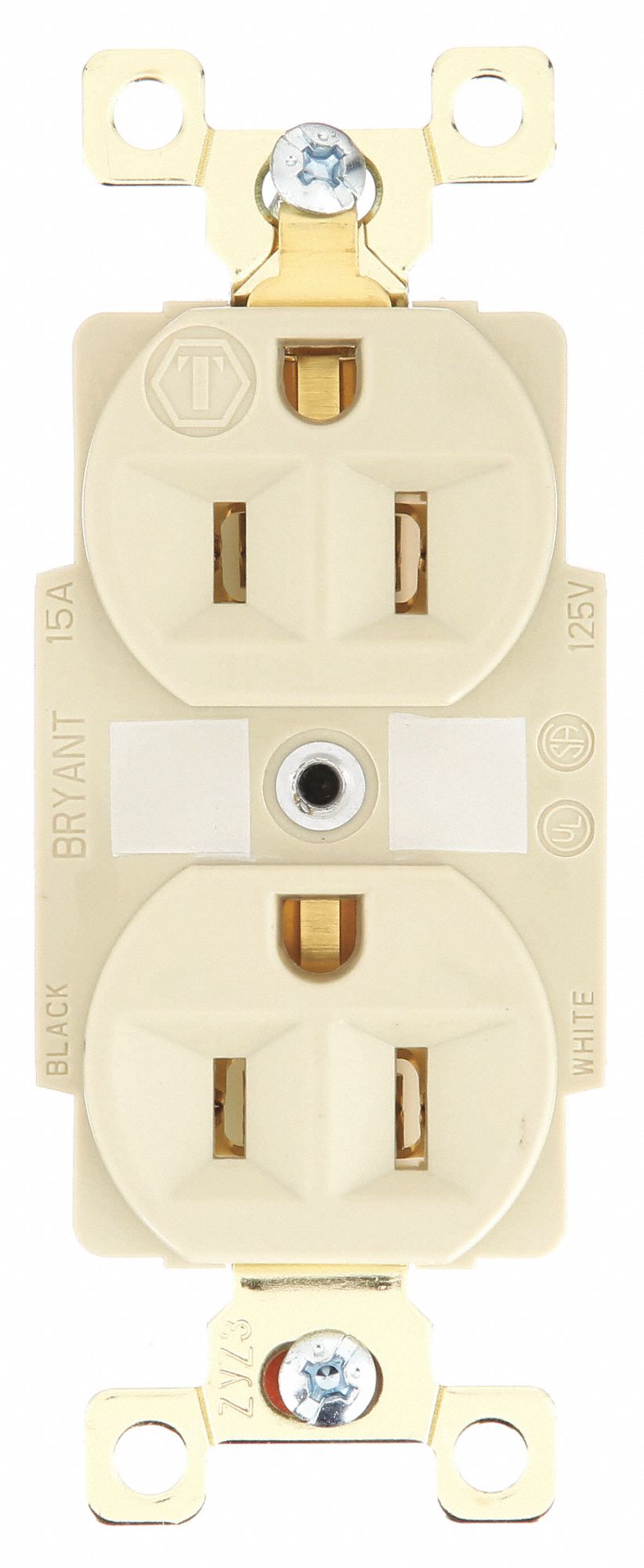 RECEPTACLE,IVORY,NYLON,0.5 HP,2 POLES