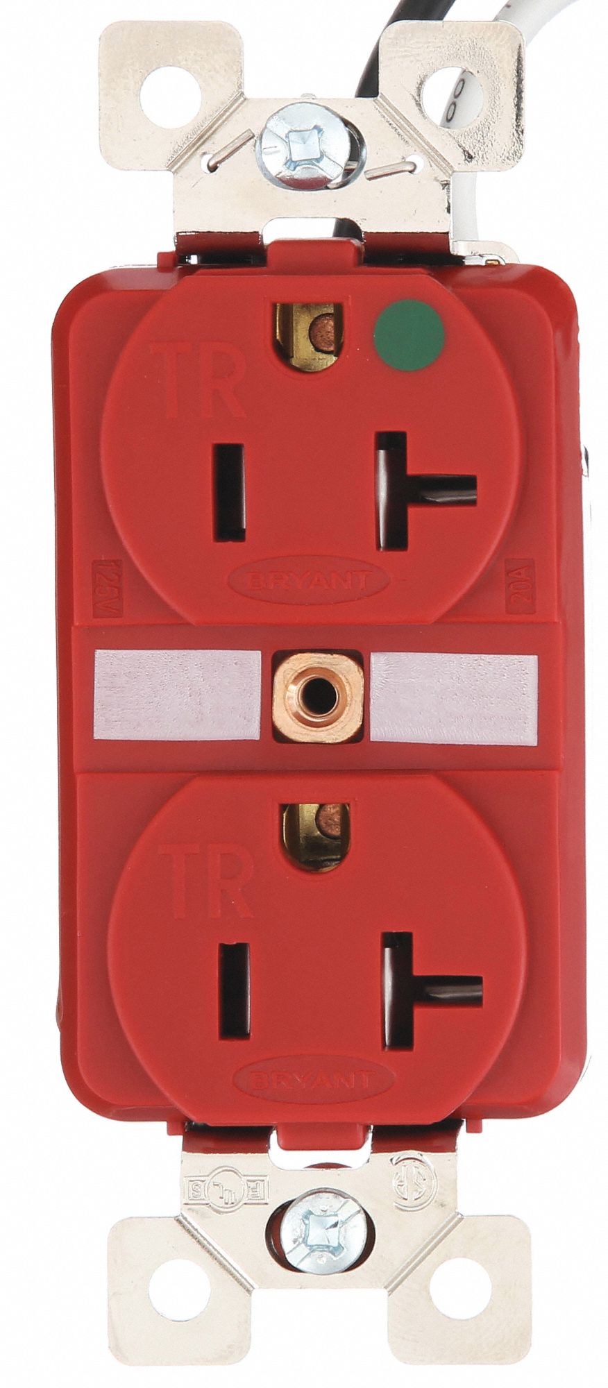 PRISE, DOUBLE, 2 PÔLES/3 FILS, COMPOSITE, CUIVRE, 125 V CA, 20 A, BORNES À VIS, 5-20R, 1 HP, 12 AWG, ROUGE