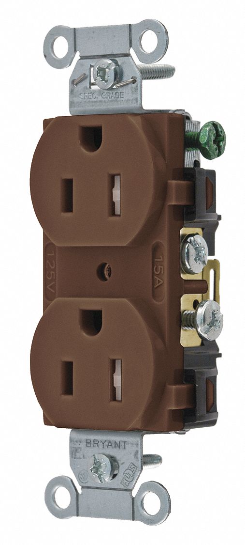 RECEPTACLE,BROWN,15 A,NYLON,2 POLES