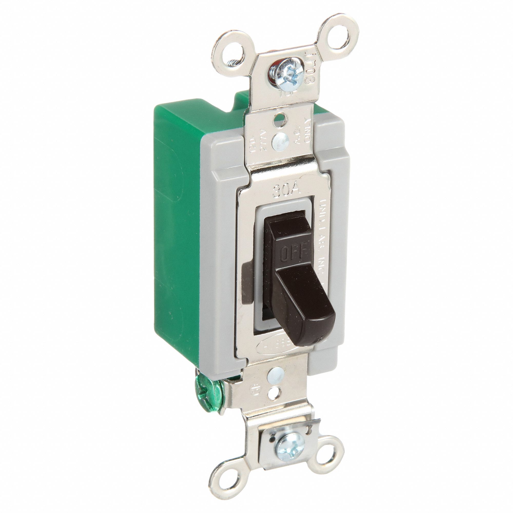 Wall Switch: Toggle Switch, Single Pole, Brown, 30 A, 120/277V AC, Screw Terminals