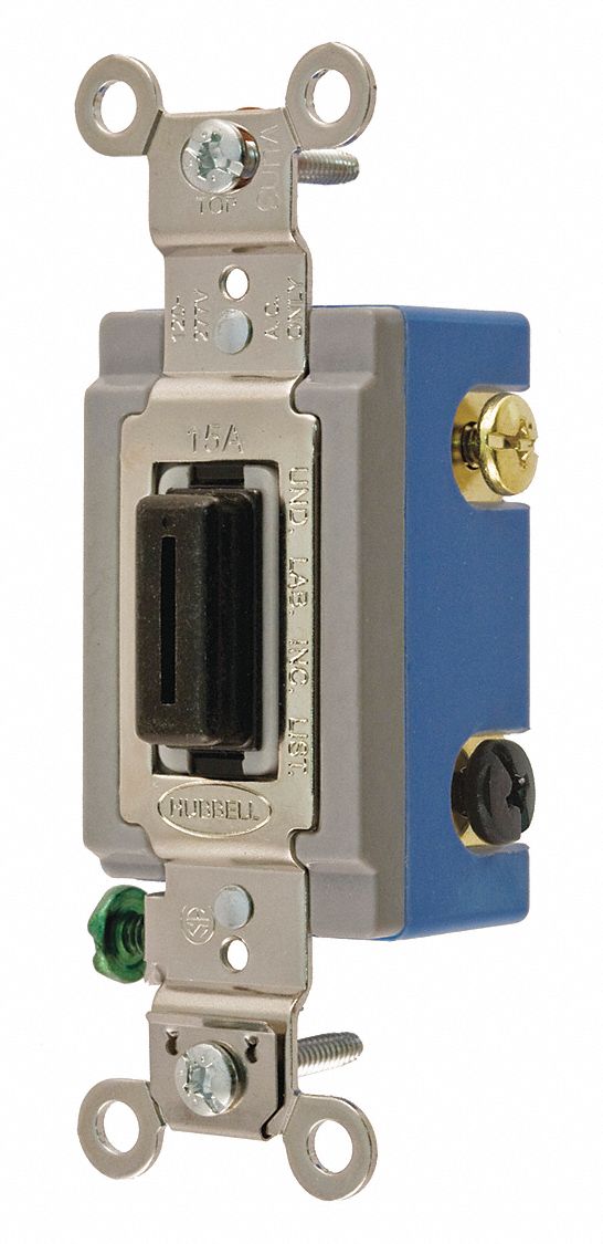 WALL SWITCH,15A,BLACK,4-WAY TYPE,LOCKING