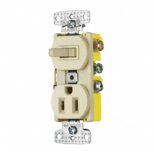 BRYANT Combination Device, Switch/Receptacle Wiring Combination, Toggle