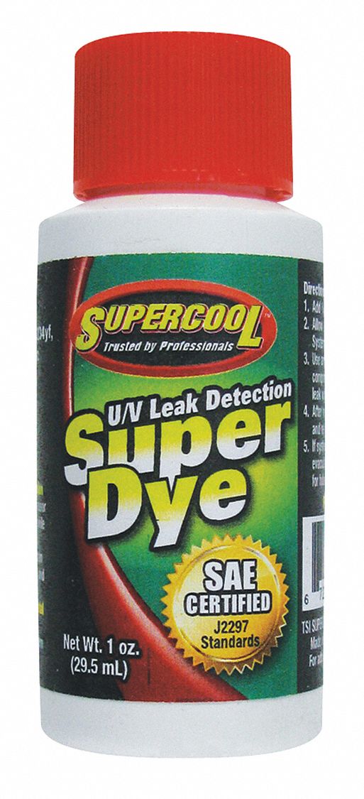 SUPERCOOL UV Leak Detection Dye, Green, Size 1 oz. 49YZ8433003