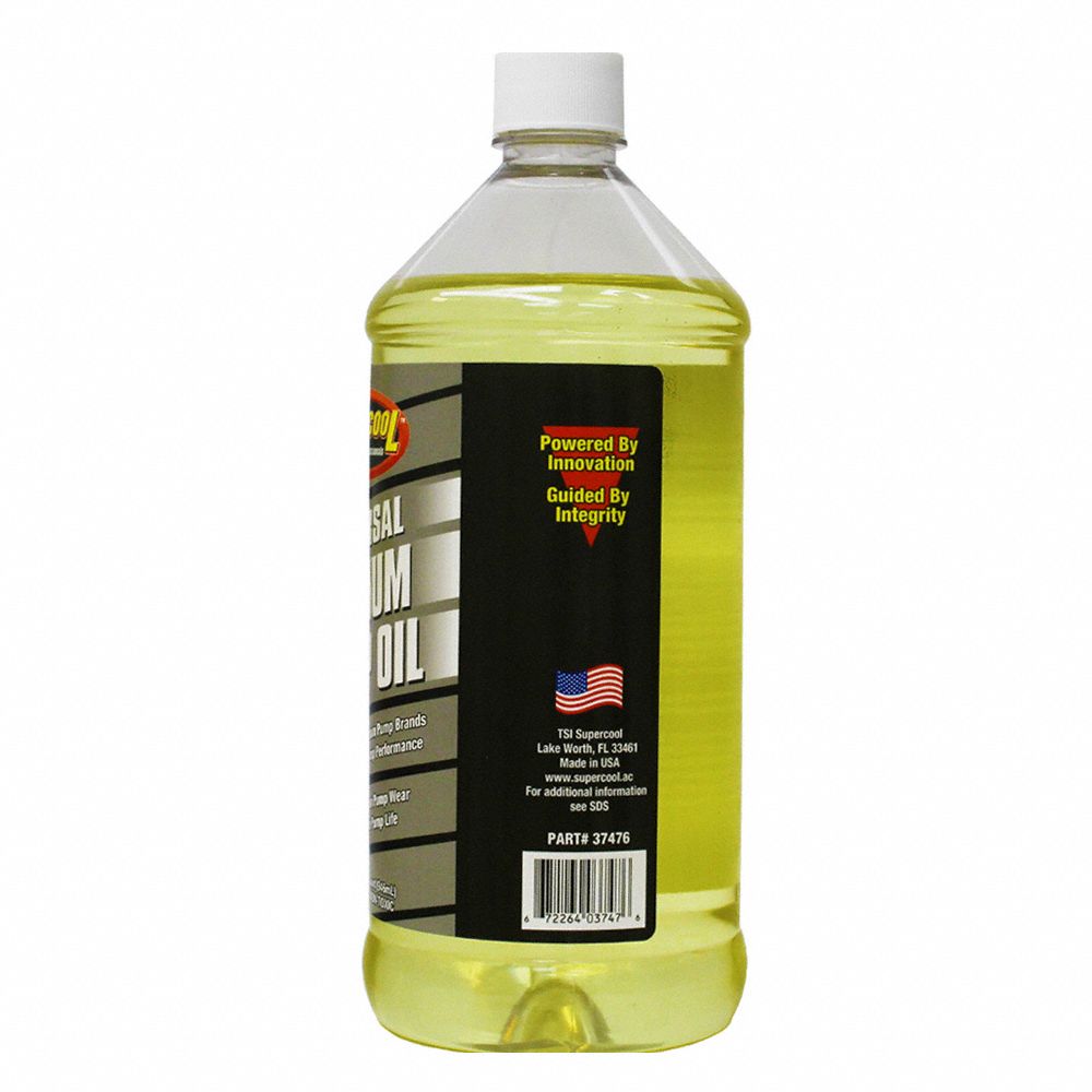 SUPERCOOL Vacuum Pump Oil 1 qt, Bottle, 107 Viscosity Index, 199°C