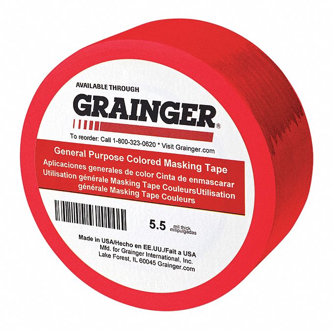 Red Masking Tape, 1/4 x 60 yds., 4.9 Mil Thick