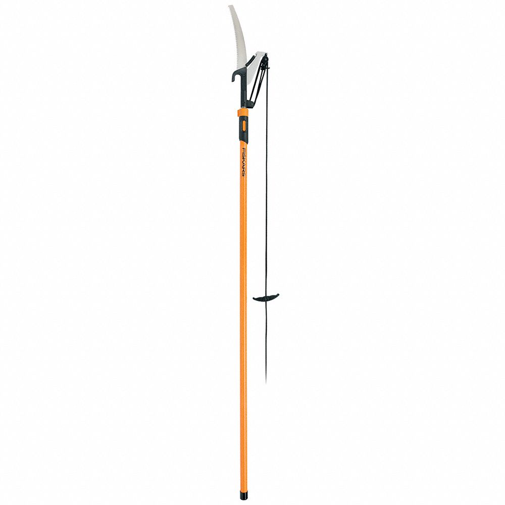 FISKARS Tree Pruner Pole and Pole Saw 12 in Blade Lg, Steel, Rubber, 1