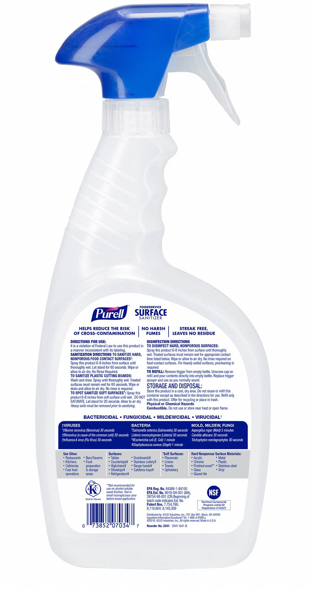 PURELL Food Grade Sanitizer, 32 oz Cleaner Container Size, Trigger Spray Bottle Cleaner