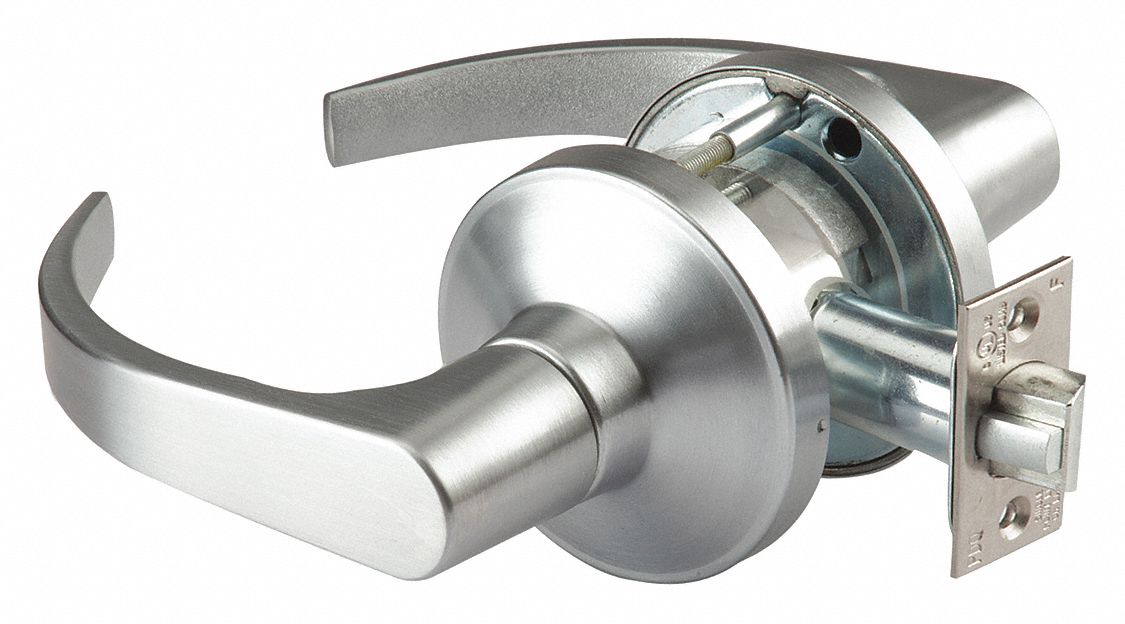Door Lockset: Passage Lever Locksets, Chrome, ADA Compliant, LFIC