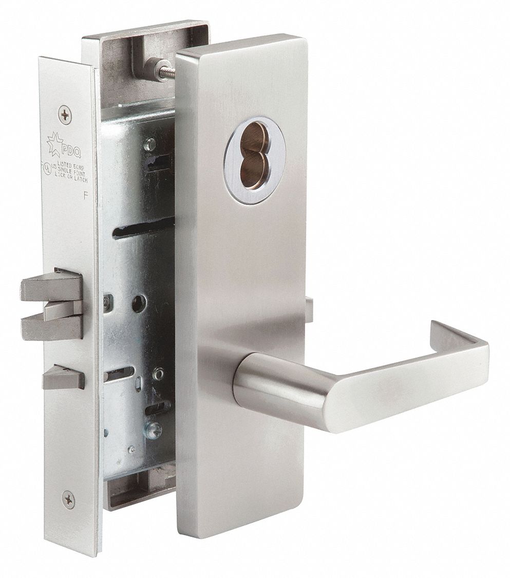Door Lockset: Office Lever Locksets, Stainless Steel, ADA Compliant