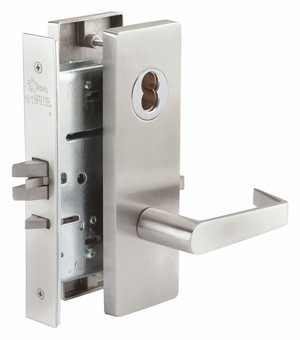 Door Lockset: Privacy Lever Locksets, Stainless Steel, ADA Compliant