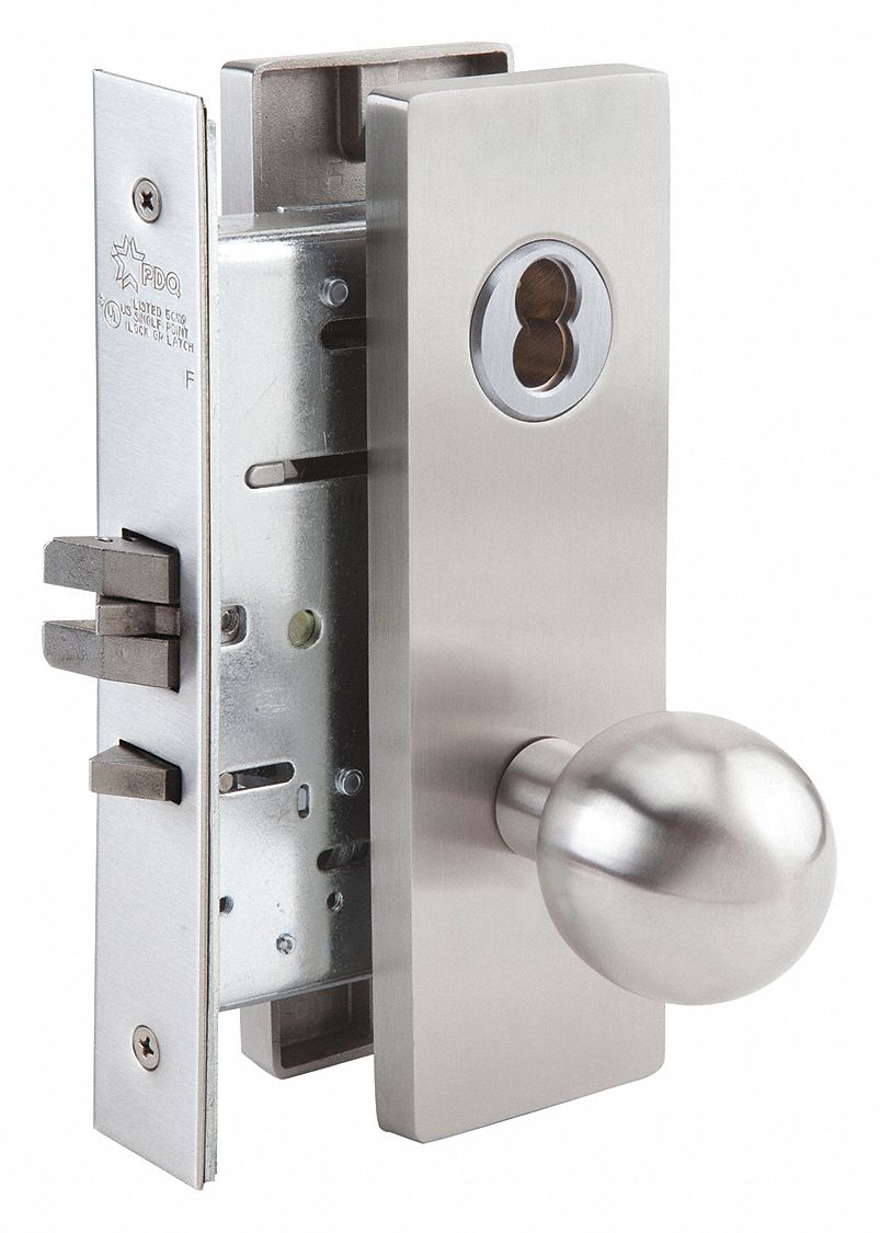 Door Lockset: Privacy Knob Locksets, Stainless Steel, Interchangeable Core