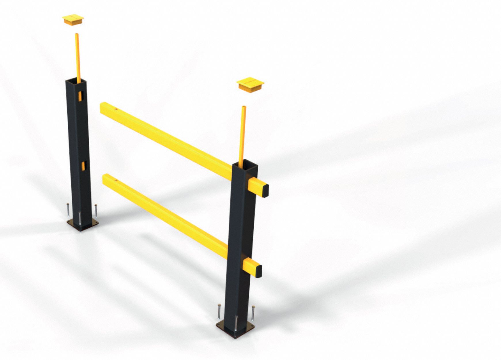 ASAFE Yellow, Polypropylene, Guard Rail System, Floor Mounted Guard