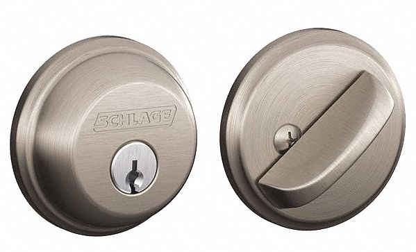 Schlage Single Cylinder Satin Brass Single Cylinder Deadbolt in