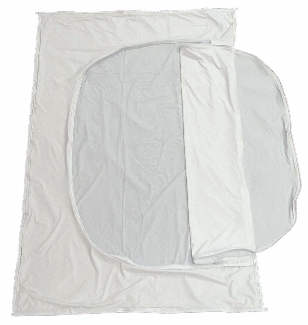 Body Bag: White, (3) ID Tags, 31 in Overall Wd, Vinyl, 49 in Overall Lg, 20 PK