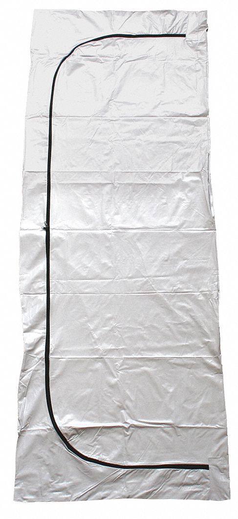 Body Bag: White, (3) ID Tags, 36 in Overall Wd, Vinyl, 1 in Overall Ht, 18 PK
