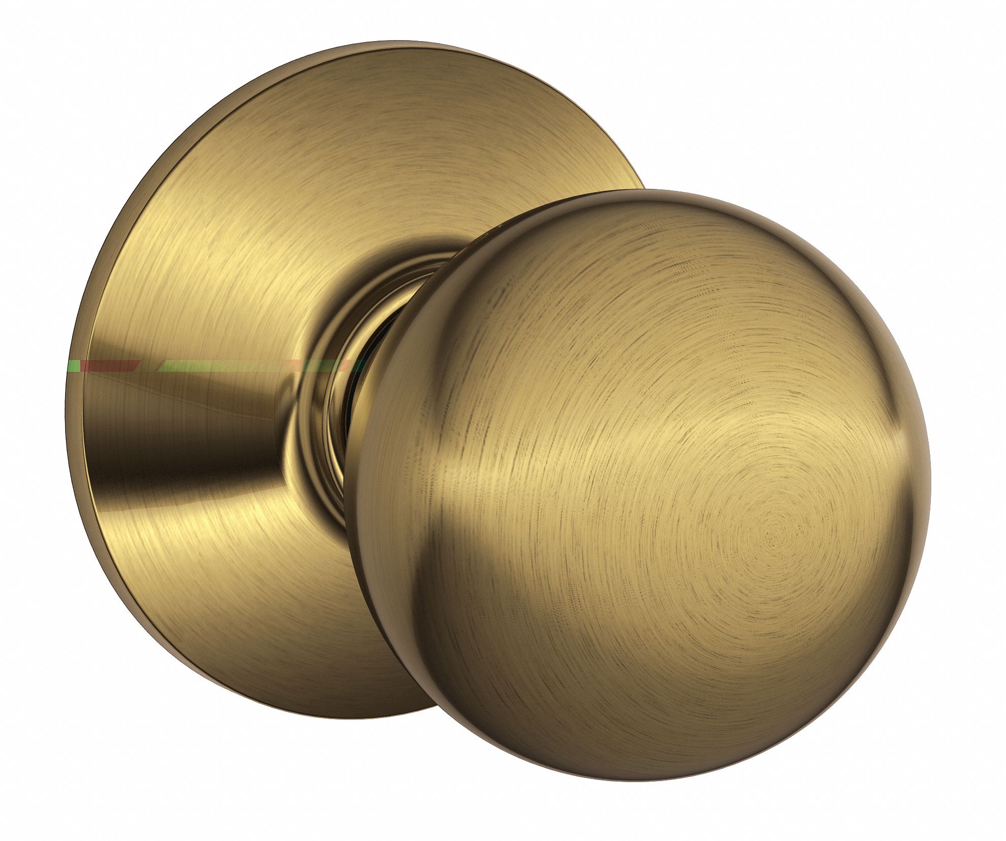 SCHLAGE Knob Lockset 2, F Orbit, Antique Brass, Not Keyed, ANSI A156.2