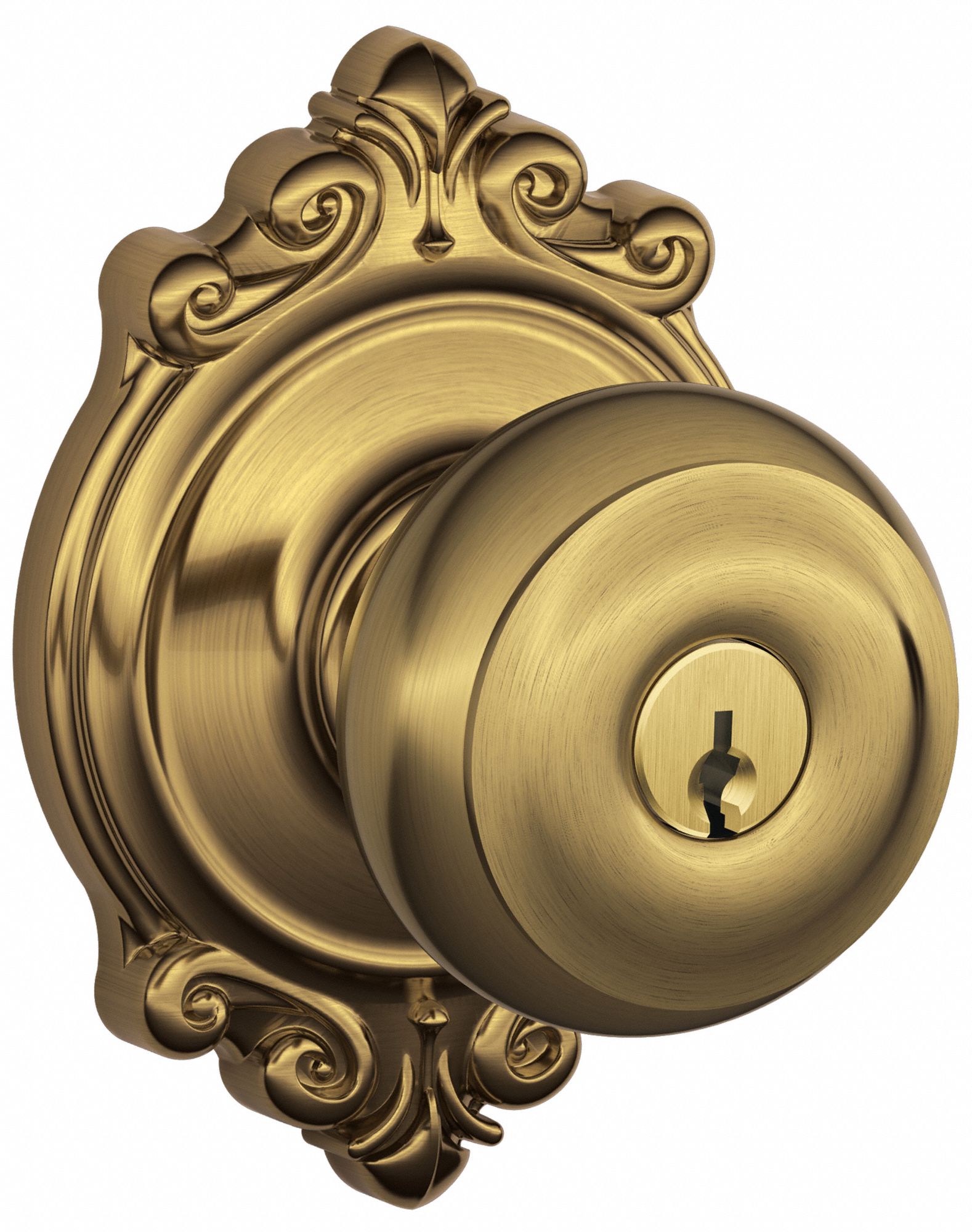 Schlage F51APLY505 Lifetime Polished Brass Plymouth Keyed Entry F51A Panic Proof Door Knob