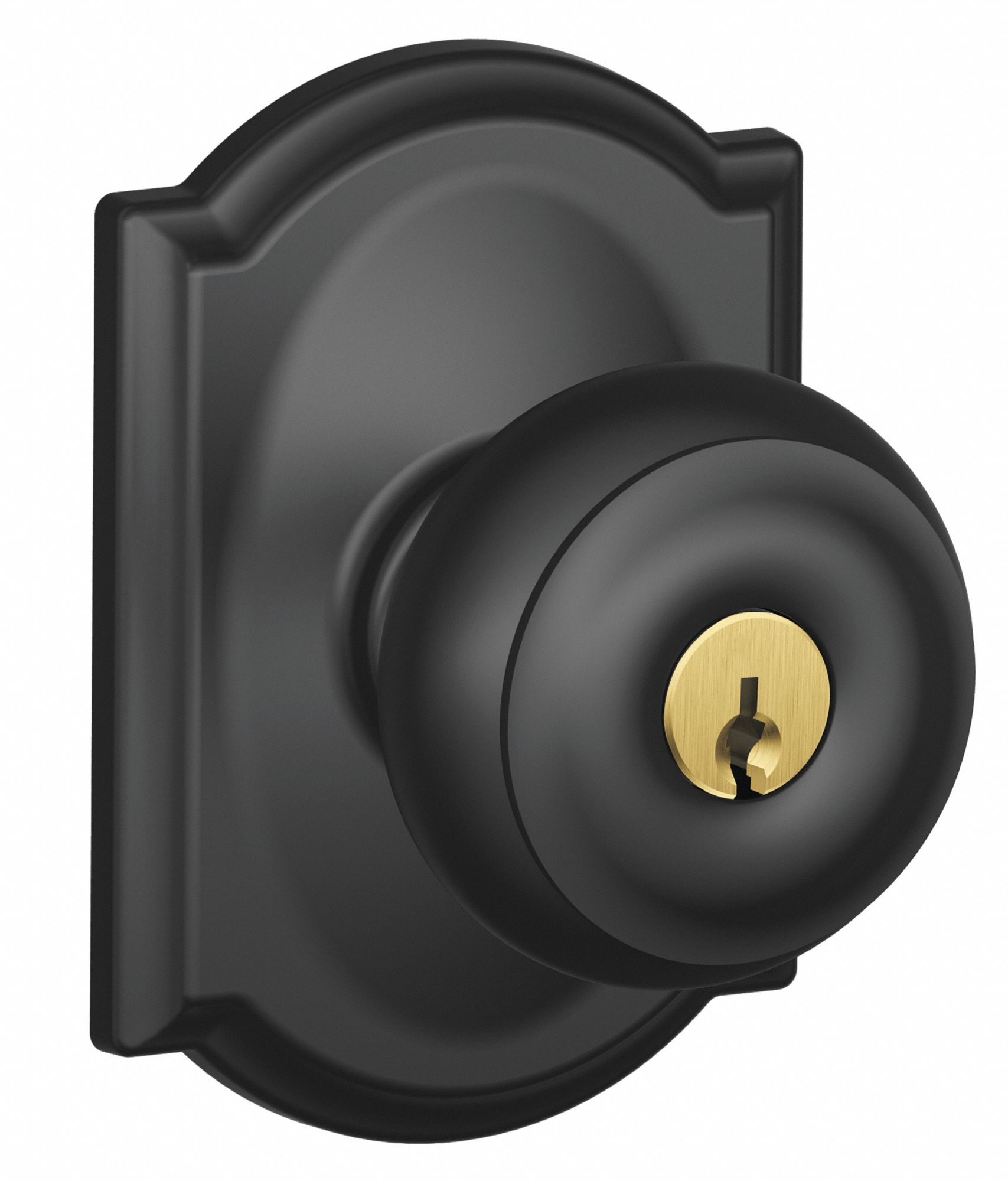 SCHLAGE, Office Knob Locksets, Black, Door Lockset 49ZG41F51A GEO