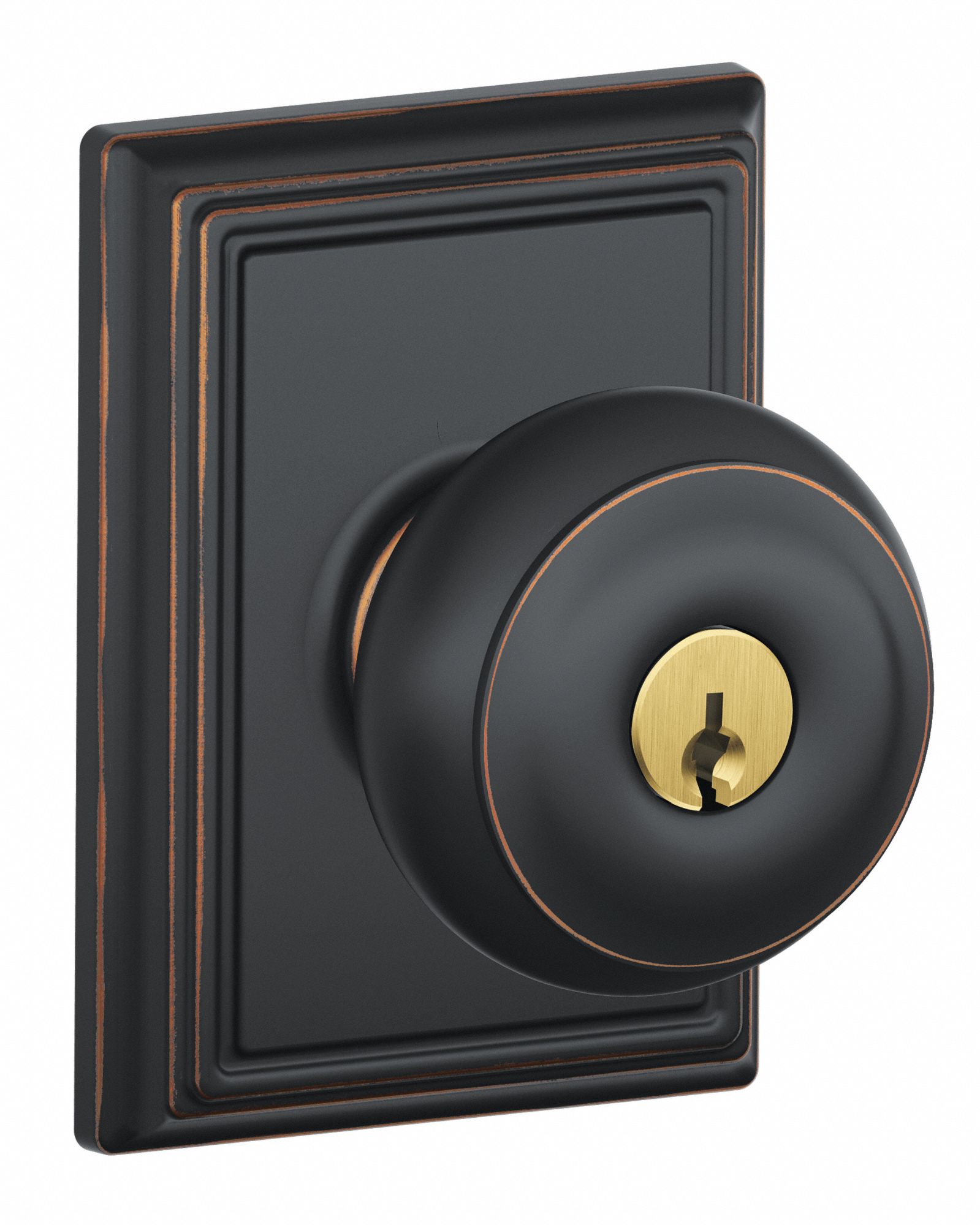 SCHLAGE, Office Knob Locksets, Bronze, Door Lockset 49ZG46F51A GEO